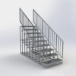 Escada de alumínio modular de 400mm a 2.000mm com guarda corpo.